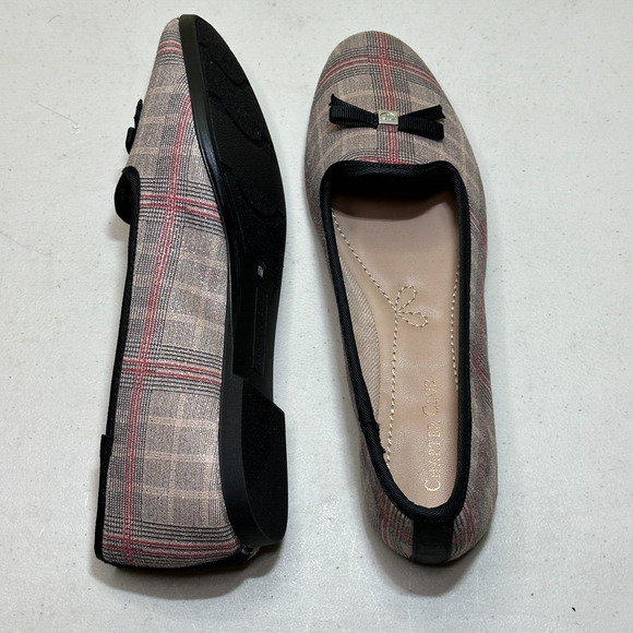 Charter Club Kimii Deconstructed Loafers Natural Beige/Black Plaid Womens 6M NWB - Picture 9 of 11